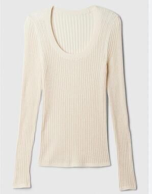 Gap Ribbed Scoopneck Soft Sweater